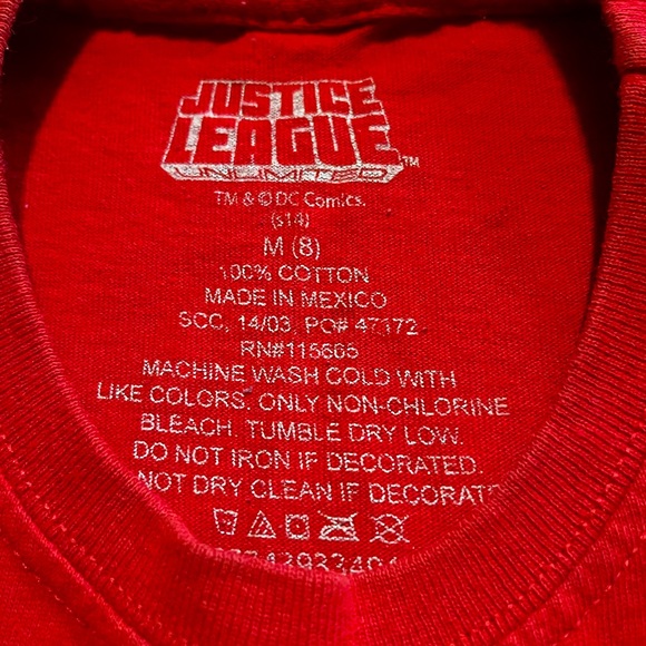 Boys Red Justice League T-shirt - Picture 2 of 2